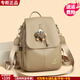 雪愛(ài)袋鼠品牌女士雙肩包2026新款送媽媽老婆百搭韓版百搭休閑旅游背包 杏色[贈禮盒裝+掛件+手包卡包]