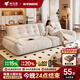 帝樂(lè )曼奶油風(fēng)可拆洗雪尼爾絨布藝沙發(fā)客廳新款小戶(hù)型可充電三人位布沙發(fā) 2.6米多人位【USB充電接口】 【豪華版】冰花雪尼爾絨+雙層高回彈海綿