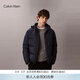 Calvin KleinJeans秋冬男士潮流休閑通勤ck印花輕暖絎縫鴨絨連帽羽絨服外套