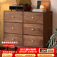 青春潮 六斗柜實(shí)木 臥室六斗櫥 北美黑胡桃木收納儲物柜 客廳電視柜邊柜  全黑胡桃木（115*45*100）
