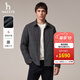 哈吉斯（HAZZYS）男裝 冬款襯衫式翻領(lǐng)絎縫棉服高彈簡(jiǎn)約男士外套ASSZU0CDX12 深灰色CC XL （180/100A 50）