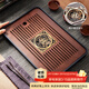 憶壺茶（YIHUTEA）茶盤(pán)托盤(pán)家用茶臺帶排水小型瀝水儲水實(shí)木功夫托盤(pán)泡茶具竹茶托 福字茶盤(pán)-大號36.8*23.5*3.6cm