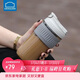 樂(lè )扣樂(lè )扣（LOCK&LOCK）咖啡杯耐熱玻璃水杯子男女學(xué)生便攜式雙飲吸管杯隨手杯500ML灰色
