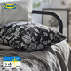 宜家（IKEA）IDALINNEA伊達涅純棉墊套靠墊靠枕抱枕學(xué)生午睡 煤黑色墊套+羽毛墊芯 50*50cm