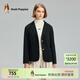 暇步士（Hush Puppies）女裝春新款職場(chǎng)通勤簡(jiǎn)約百搭針織西服外套 188黑色 S