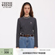 Teenie Weenie小熊女裝秋休閑簡(jiǎn)約時(shí)髦拼接條紋中領(lǐng)打底衫 藏青色 S 160