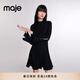 Maje2025秋冬女裝法式時(shí)尚黑色喇叭袖這周裙擺收腰短款針織連衣裙 黑色 S (36)