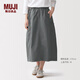 MUJI 女式 不易沾水 工裝裙 長(cháng)半身裙女款裙子女裝26年春季 BE1ZWA6S 中灰色 S (155/62A)