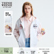 Teenie Weenie小熊女裝春秋季活力少女感拼接刺繡連帽開(kāi)衫衛衣外套 粉色 L