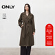 ONLY2025秋季新款雙排扣大容量貼袋插肩廓形風(fēng)衣女|125336033 E05繩索灰色 XS