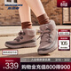 斯凱奇（Skechers）女士加絨休閑新款冬季保暖百搭厚底增高棉鞋高幫雪地靴 茱萸粉/MVE 36.5