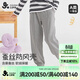 久歲伴兒童褲子男女童秋冬加厚絨含蠶絲保暖家居褲少年運動(dòng)衛褲休閑長(cháng)褲