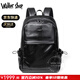 Walker Shop【品牌精選】男士雙肩包男商務(wù)頭層牛皮書(shū)包16寸大容量背包雙肩包 黑色