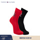 Tommy Hilfiger【兩雙裝】男裝經(jīng)典龍紋刺繡紅色微彈中筒商務(wù)休閑運動(dòng)襪子 紅色/黑色612 2雙 均碼 OS
