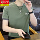 啄木鳥(niǎo)短袖t恤男士夏季冰絲休閑衣服2026新款青年男裝韓版潮流百搭體恤 綠色 XL 建議120-140斤