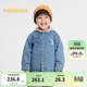 巴拉巴拉【商場(chǎng)同款】童裝兒童棉服男童牛仔外套假兩件冬裝棉衣潮 牛仔中藍88201 100