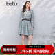 百圖（betu）女裝2026年春季新款連衣裙100%棉復古色織格紋學(xué)院風(fēng)裙子2602T75