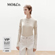 MO&Co.【秦嵐同款active系列】?jì)杉譚恤2025冬新品輕磨毛MBE4TEE014 砂礫色 M /165
