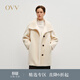 OVV秋冬熱賣(mài)女裝毛絨感經(jīng)典單排扣舒適保暖休閑大衣 象牙白 XS