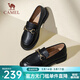 駱駝（CAMEL）英倫風(fēng)小皮鞋休閑通勤低跟單鞋女樂(lè )福鞋 L24S504624黑色 37