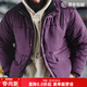 馬登工裝雙面穿男士棉服山系加厚保暖短款襖子美式立領(lǐng)棉衣男春冬外套 紫色 【棉襖男款2025最新款】 2XL
