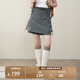 NOTHOMME輕量戶(hù)外露營(yíng)抽繩短褲純色A字短裙寬松假兩件褲裙女 深灰 M