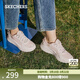 斯凱奇（Skechers）女鞋春季透氣增高休閑鞋緩震軟底運動(dòng)鞋女時(shí)尚板鞋跑步鞋117224 白色/淺粉紅色/WLPK 38