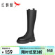 紅蜻蜓長(cháng)靴女秋冬瘦瘦靴高筒厚底增高百搭女靴子WTC44153 黑色 40