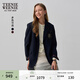 Teenie Weenie小熊女裝秋季復古氣質(zhì)學(xué)院風(fēng)徽章西裝外套 藏青色 S 160