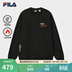 FILA 斐樂(lè )官方男子套頭衛衣冬新款休閑寬松加絨針織長(cháng)袖上衣 正黑色-BK L 175/96A/L