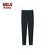 MUJI 女式彈力天竺編織十分長(cháng)收腿褲 打底褲女款26年春季女裝DGA13A6S 黑色 L (身高160-165 臀圍95-100)