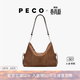 PECO小丑Hobo包春夏新款單肩復古植鞣皮大容量通勤手提旅行托特包 大號琥珀色頭層半樹(shù)膏牛皮