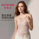 曼妮芬[舒暖蕾絲]莫代爾美背保暖背心女內衣防寒抗菌親膚透氣加厚打底衫 氣泡香檳 M (165) 適合101-120斤