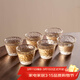 瓷牌茗茶具（cipaiming teaset）玻璃冰紋小茶杯夏日圍爐冰茶功夫茶具品茗杯家用戶(hù)外聞香杯茶盞 描金錘紋《凌雪》杯6個(gè)裝