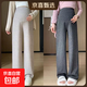孕婦闊腿褲秋冬季新款孕期時(shí)尚百搭寬松舒適休閑顯高垂感托腹褲子 深灰色+燕麥色（2件裝） XL(135-155斤)