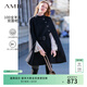 AMII女裝2025冬季優(yōu)雅英倫風(fēng)全羊毛雙面呢配腰帶斗篷式外套 黑色 M 160/84A