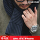 馬登工裝美式復古菠蘿花織圍巾男春冬含羊毛柔軟親膚保暖男士圍脖 寶藍色 均碼（180cm）