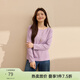 纖莉秀【氣質(zhì)船領(lǐng)T恤】大碼女裝簡(jiǎn)約顯瘦長(cháng)袖上衣胖mm春新款3749 紫色 3XL