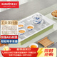 金灶（KAMJOVE） 金灶創(chuàng  )意雙層塑料茶盤(pán)瀝水長(cháng)方形茶托盤(pán)功夫茶具套裝家用簡(jiǎn)約 淡綠色