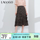 LAGOGO雪紡荷葉邊碎花半身裙女拉谷谷夏季新款小個(gè)子不規則蛋糕裙 混色(Y0) S