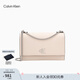 Calvin Klein單肩包荔枝紋包包金屬搭扣鏈條翻蓋CK女包斜挎包 MTR-蛋殼黃 OS