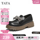 他她（TATA）女鞋秋時(shí)尚休閑鞋女蝴蝶結樂(lè )福鞋新款鞋子CG501CA5 黑色 37