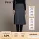 PORTS 寶姿秋冬新品女裝中長(cháng)百褶裙半裙LM9S056NFQ067 黑色格子 M (6)
