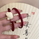 新中式可愛小貓朱砂串珠手鏈女小眾氣質(zhì)中式手串復(fù)古百搭網(wǎng)紅手飾 【KT貓手鏈+手鐲】套裝