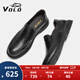 VOLO犀牛男鞋一腳蹬套腳鞋男士商務(wù)休閑皮鞋 黑色 41 
