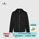 比音勒芬高爾夫【肌理感】秋冬男士休閑外套戶(hù)外百搭工裝風(fēng)連帽針織夾克 07黑 L （105）