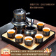 唐豐（TANGFENG）陶瓷茶具套裝家用半全自動(dòng)石磨懶人功夫茶具茶杯茶壺整套泡茶神器 春正黑+暗香自動(dòng)茶具（無(wú)禮盒）