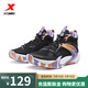特步（XTEP）【門(mén)店同款】2024冬季新款御風(fēng)TD實(shí)戰籃球鞋男 黑/藤蘿紫 43