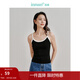 茵曼（INMAN）簡(jiǎn)約薄款針織小背心2025夏女裝新款無(wú)縫美背吊帶無(wú)袖打底上衣 黑白 M