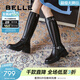 百麗（Belle）牛皮休閑舒適騎士靴女商場(chǎng)同款顯瘦長(cháng)筒靴3NC72DG4 黑色 38 (240mm)